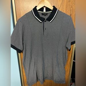 Ted Baker Navy & White stripped Polo - Size 4 (Large)